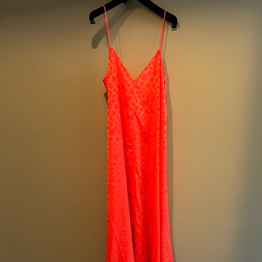 Never worn blood orange long slip dress